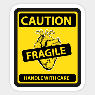 Caution Fragile Heart Sticker